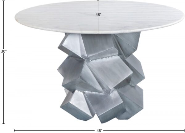 Walker 48" Marble Top And Aluminum Base Dining Table