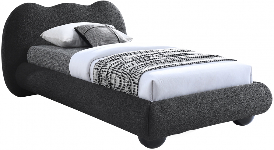 Hyde Boucle Fabric Upholstered Twin Bed