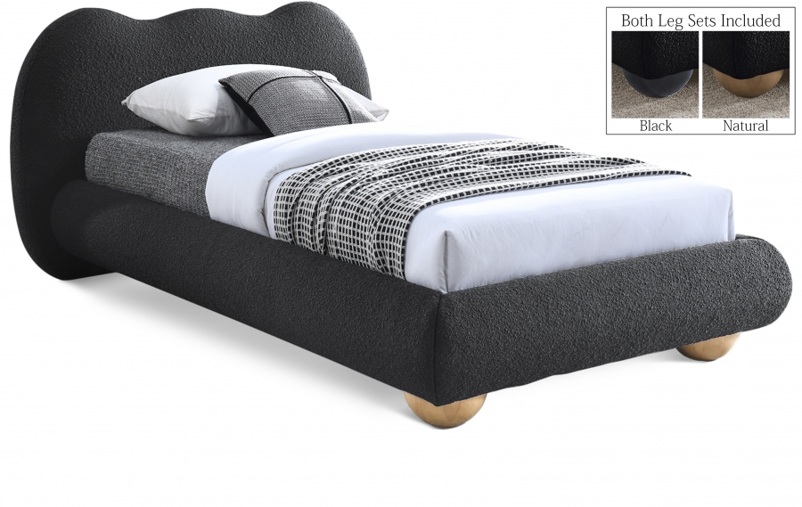 Hyde Boucle Fabric Upholstered Twin Bed