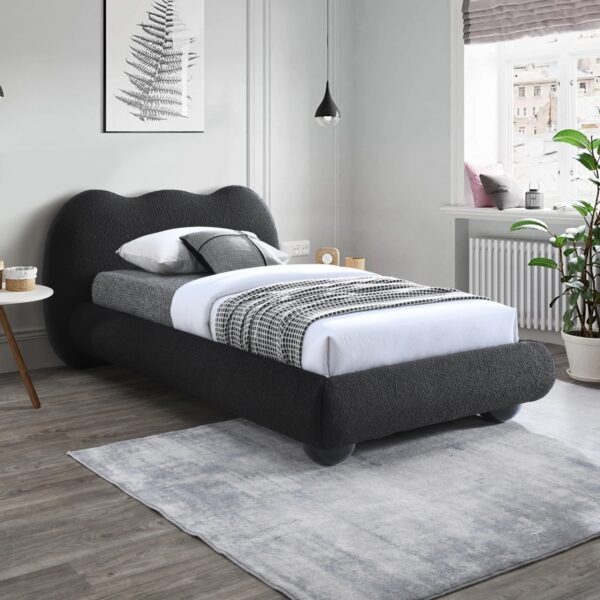 Hyde Boucle Fabric Upholstered Twin Bed