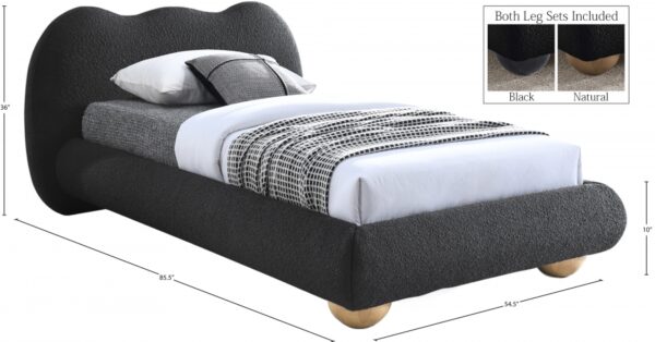 Hyde Boucle Fabric Upholstered Twin Bed