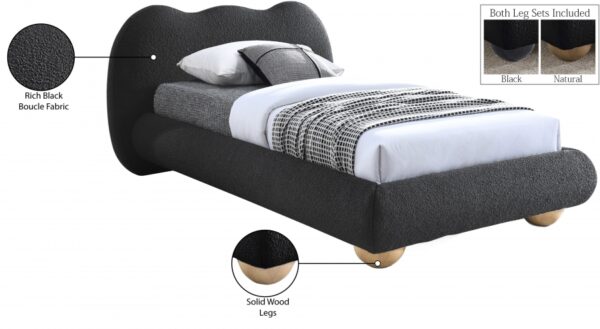 Hyde Boucle Fabric Upholstered Twin Bed