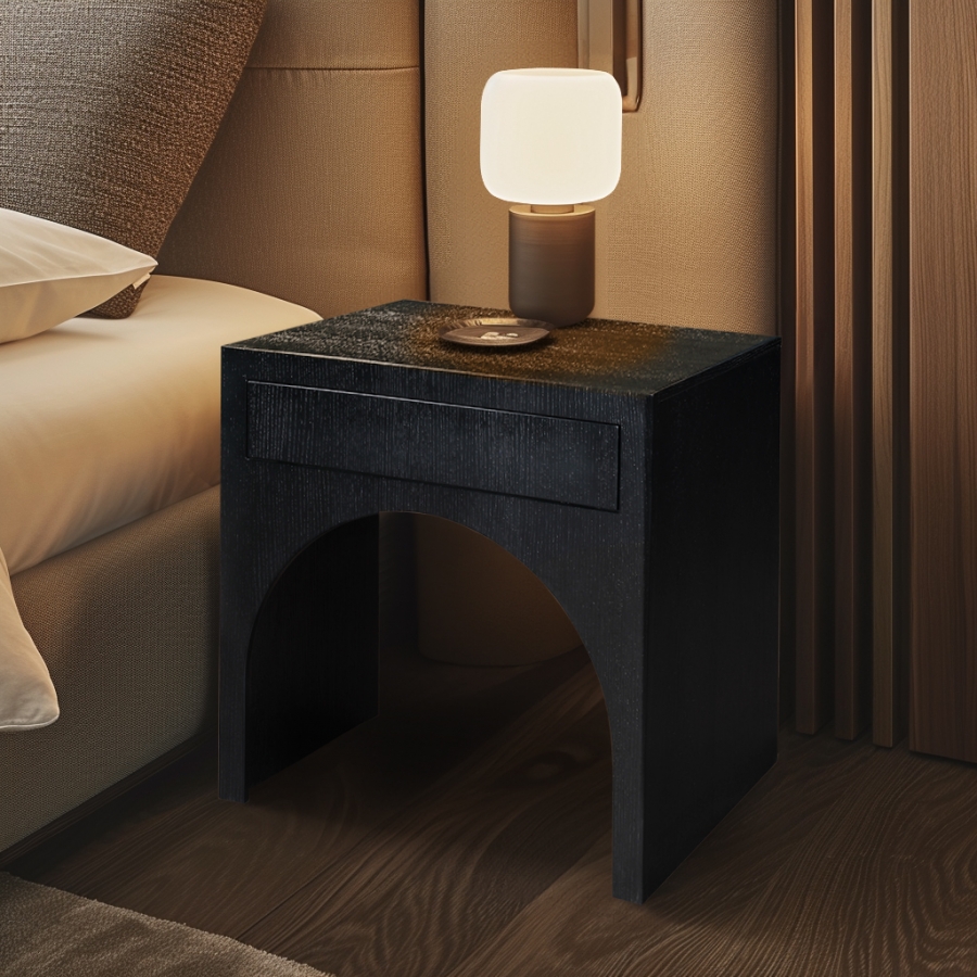August Oak Veneer Nightstand