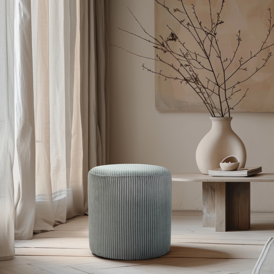 Roy Microsuede Fabric Upholstered Stool