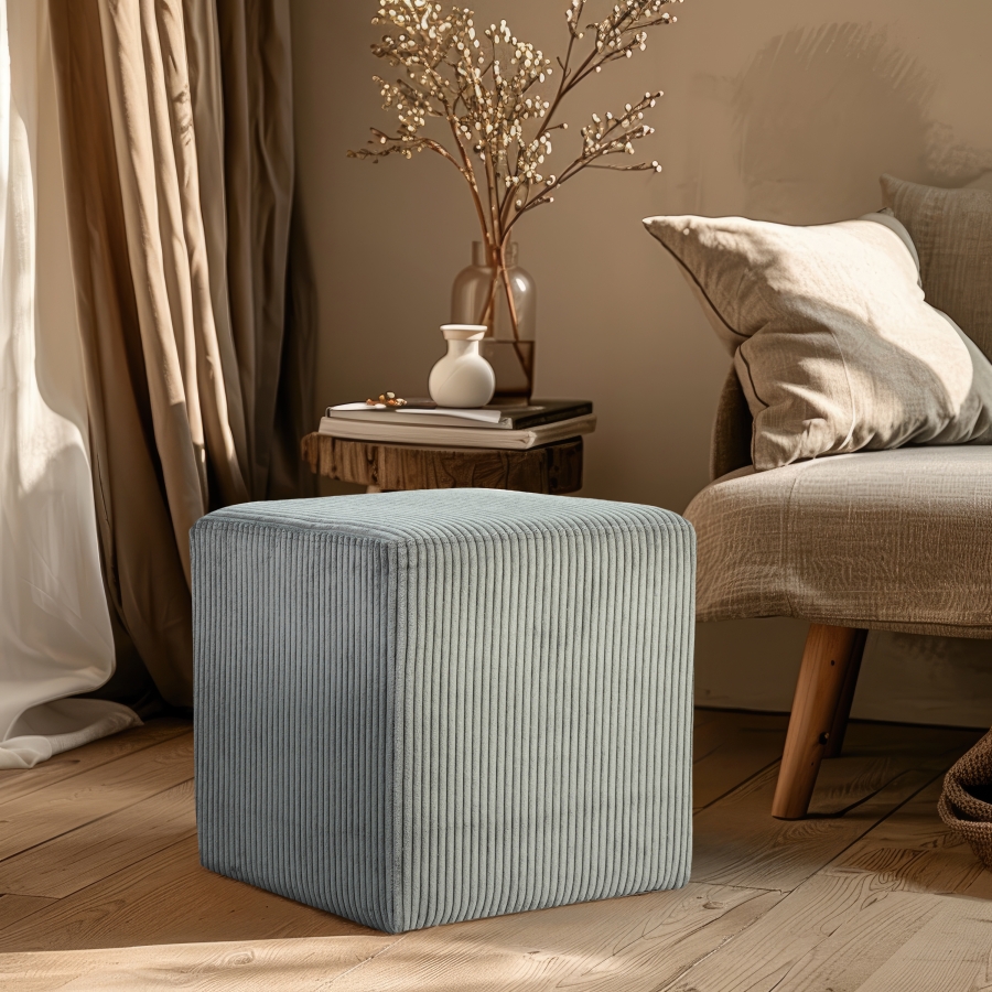 Roy Microsuede Fabric Upholstered Stool