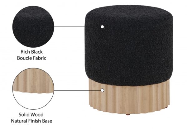 Veranda Boucle Fabric Upholstered Stool