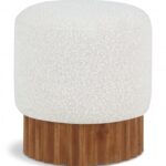 Veranda Boucle Fabric Upholstered Stool