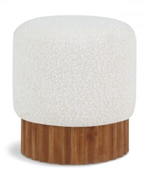 Veranda Boucle Fabric Upholstered Stool