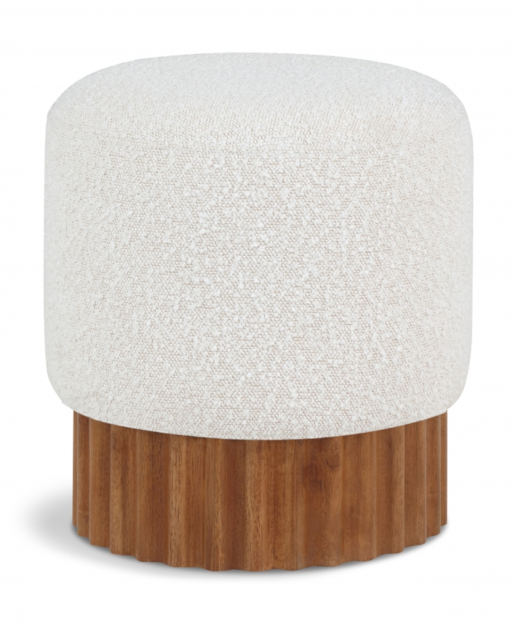 Veranda Boucle Fabric Upholstered Stool