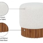Veranda Boucle Fabric Upholstered Stool