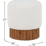 Veranda Boucle Fabric Upholstered Stool