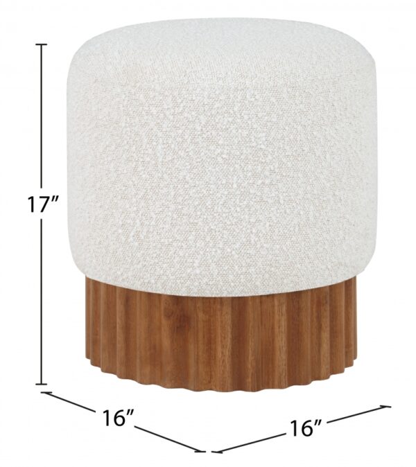 Veranda Boucle Fabric Upholstered Stool