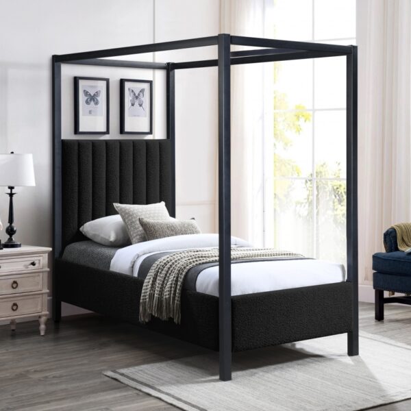 Kelly Boucle Fabric Upholstered Twin Bed