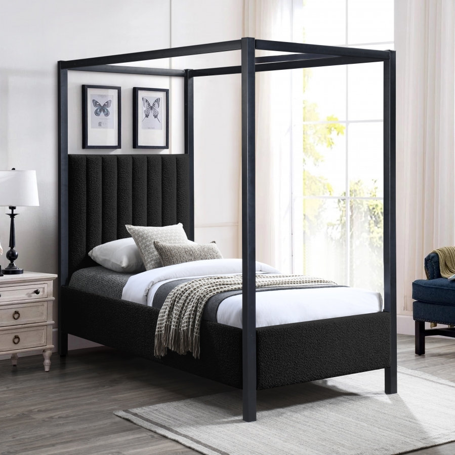 Kelly Boucle Fabric Upholstered Twin Bed