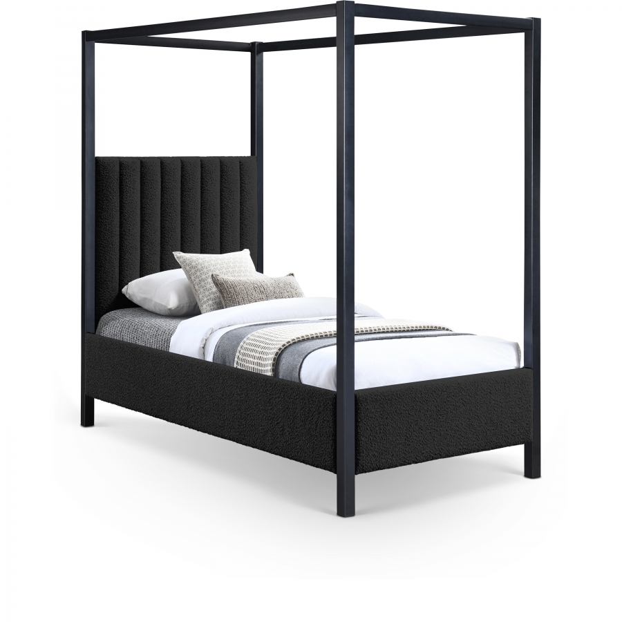 Kelly Boucle Fabric Upholstered Twin Bed