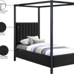 Kelly Boucle Fabric Upholstered Twin Bed