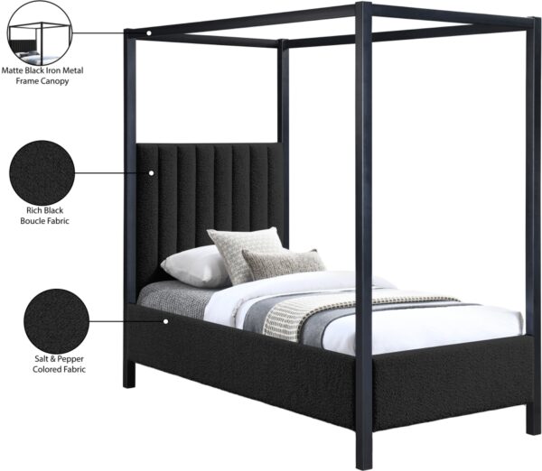 Kelly Boucle Fabric Upholstered Twin Bed