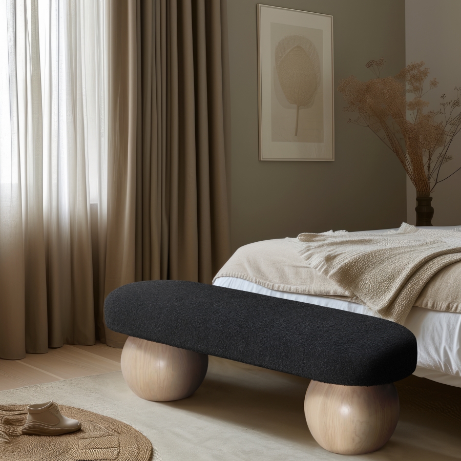 Bowie Boucle Fabric Upholstered Bench