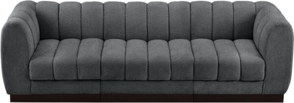 Quinn 101" Chenille Fabric Upholstered 3pc. Modular Sofa