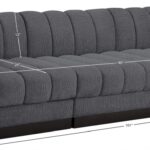 Quinn 101" Chenille Fabric Upholstered 3pc. Modular Sofa