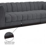 Quinn 101" Chenille Fabric Upholstered 3pc. Modular Sofa