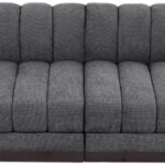 Quinn 128" Chenille Fabric Upholstered 4pc. Armless Modular Sofa