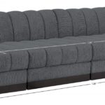 Quinn 128" Chenille Fabric Upholstered 4pc. Armless Modular Sofa