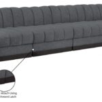 Quinn 128" Chenille Fabric Upholstered 4pc. Armless Modular Sofa