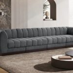 Quinn 133" Chenille Fabric Upholstered 4pc. Modular Sofa