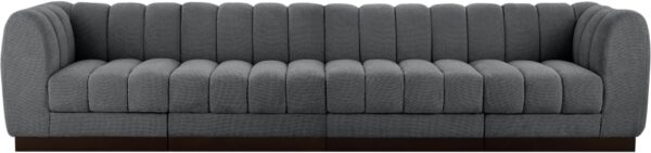 Quinn 133" Chenille Fabric Upholstered 4pc. Modular Sofa