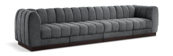 Quinn 133" Chenille Fabric Upholstered 4pc. Modular Sofa