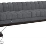 Quinn 133" Chenille Fabric Upholstered 4pc. Modular Sofa