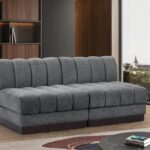 Quinn 64" Chenille Fabric Upholstered 2pc. Armless Modular Loveseat