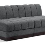 Quinn 64" Chenille Fabric Upholstered 2pc. Armless Modular Loveseat