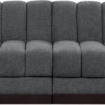 Quinn 64" Chenille Fabric Upholstered 2pc. Armless Modular Loveseat
