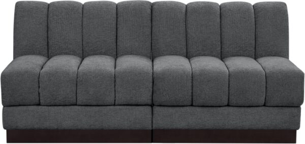 Quinn 64" Chenille Fabric Upholstered 2pc. Armless Modular Loveseat