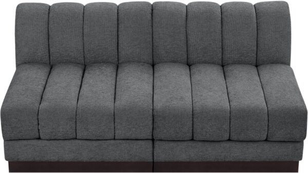 Quinn 64" Chenille Fabric Upholstered 2pc. Armless Modular Loveseat