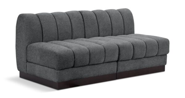 Quinn 64" Chenille Fabric Upholstered 2pc. Armless Modular Loveseat