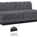 Quinn 64" Chenille Fabric Upholstered 2pc. Armless Modular Loveseat