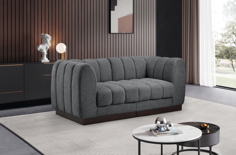 Quinn 69" Chenille Fabric Upholstered 2pc. Modular Loveseat