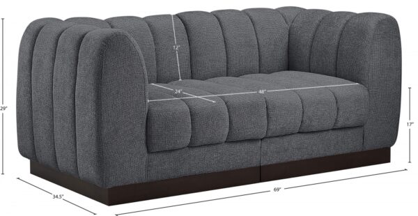 Quinn 69" Chenille Fabric Upholstered 2pc. Modular Loveseat