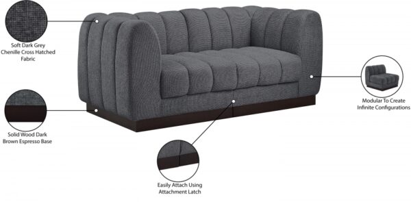 Quinn 69" Chenille Fabric Upholstered 2pc. Modular Loveseat