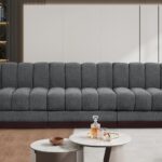 Quinn 96" Chenille Fabric Upholstered 3pc. Armless Modular Sofa