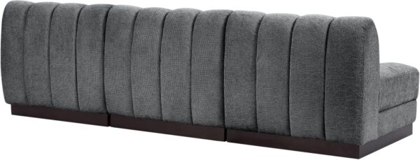 Quinn 96" Chenille Fabric Upholstered 3pc. Armless Modular Sofa