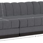 Quinn 96" Chenille Fabric Upholstered 3pc. Armless Modular Sofa