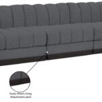 Quinn 96" Chenille Fabric Upholstered 3pc. Armless Modular Sofa