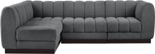 Quinn 101" Chenille Fabric Upholstered 4pc. Modular Sectional