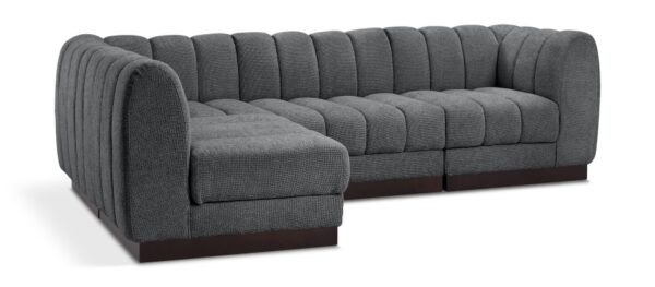 Quinn 101" Chenille Fabric Upholstered 4pc. Modular Sectional