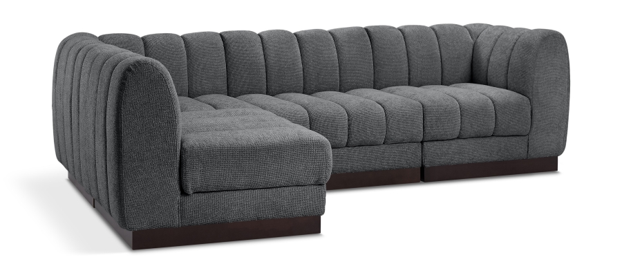 Quinn 101" Chenille Fabric Upholstered 4pc. Modular Sectional