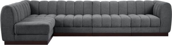 Quinn 133" Chenille Fabric Upholstered 5pc. Modular Sectional